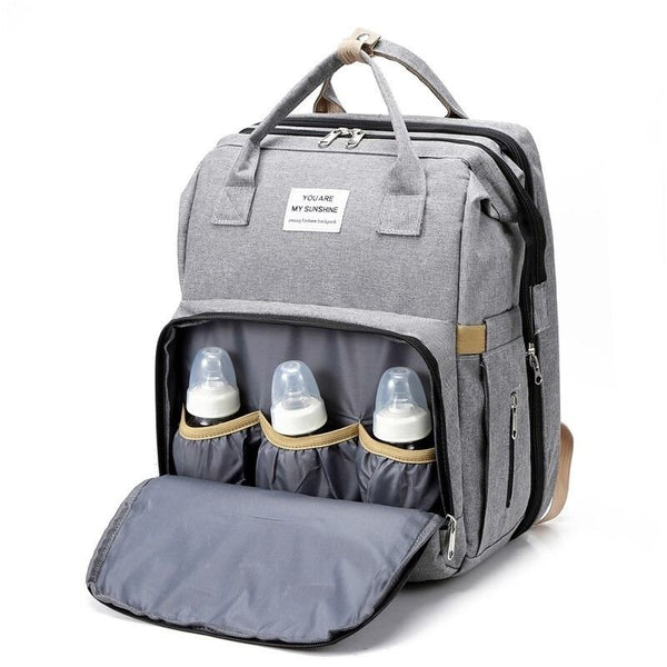 Sac à dos à langer corail - Lit berceau intégré - حقيبة متعددة الاستخدامات مع سرير مدمج - Luma Brico Kids